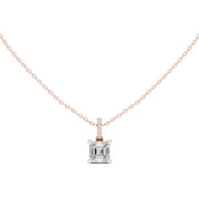 Diamond Solitaire Bezel Pendant Necklace (1.50ct) with Chain
