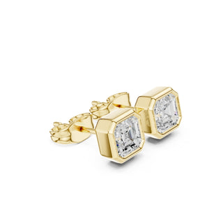 Elegant Bezel Diamond Stud Earrings