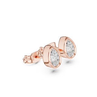 Elegant Bezel Diamond Stud Earrings