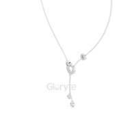 Interlocking Circle Drop Diamond Necklace