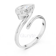 Pear Diamond Bypass Engagement Ring