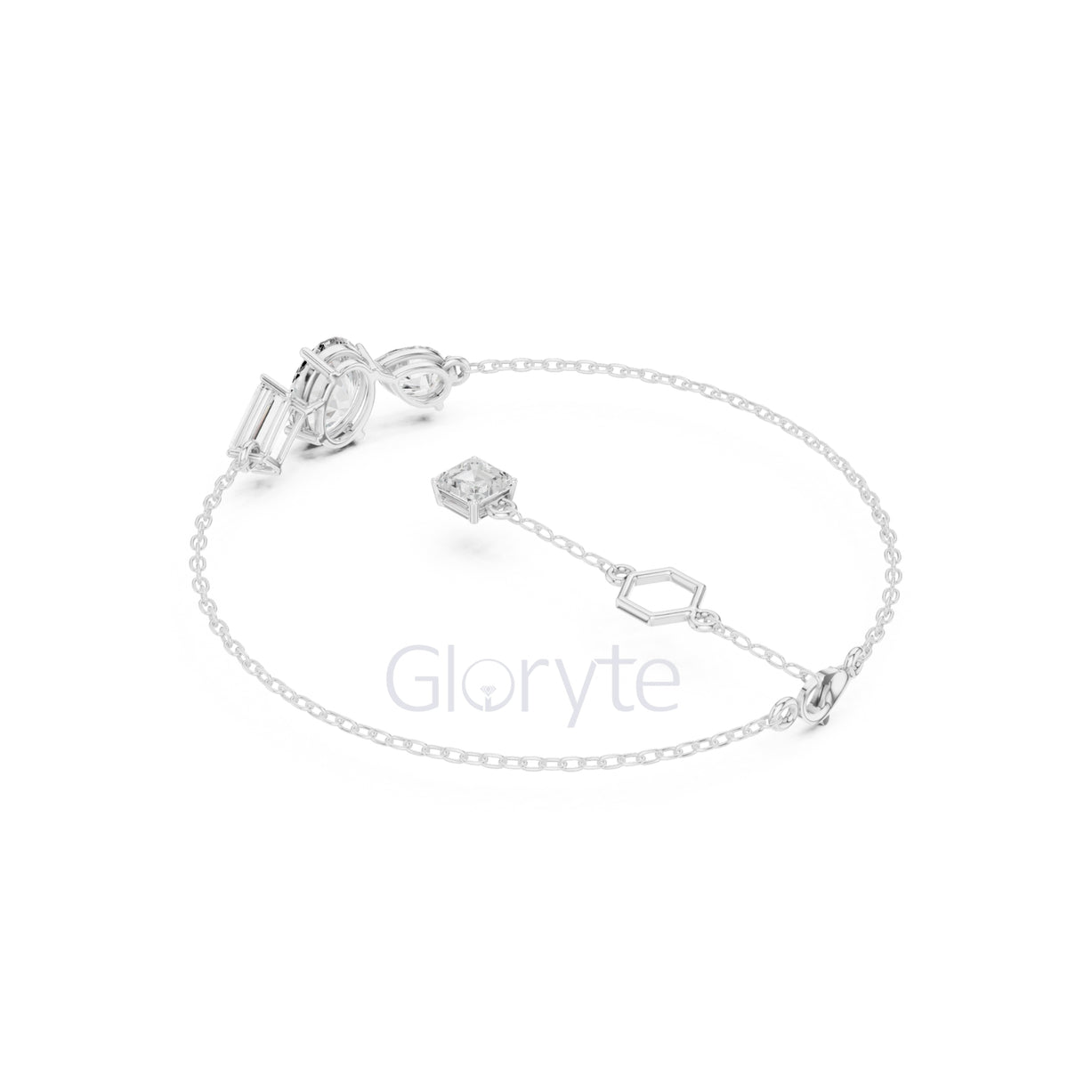 Three-Stone Diamond Tail Bracelet