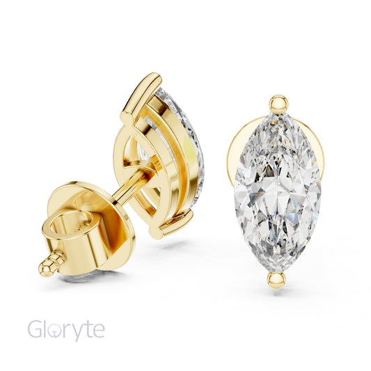 Marquise Cut Diamond Stud Earrings