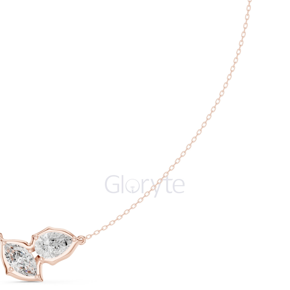 Pear and Marquise Diamond Duo Necklace