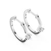 Geometric Hoop Earrings with Round Diamond Accent | Sterling Silver, 10K & 14K Gold