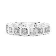 Asscher Cut Diamond Bezel-Set Eternity Band