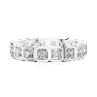 Asscher Cut Diamond Bezel-Set Eternity Band