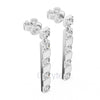 Sleek Diamond Bar Drop Earrings