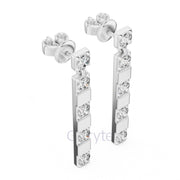 Sleek Diamond Bar Drop Earrings