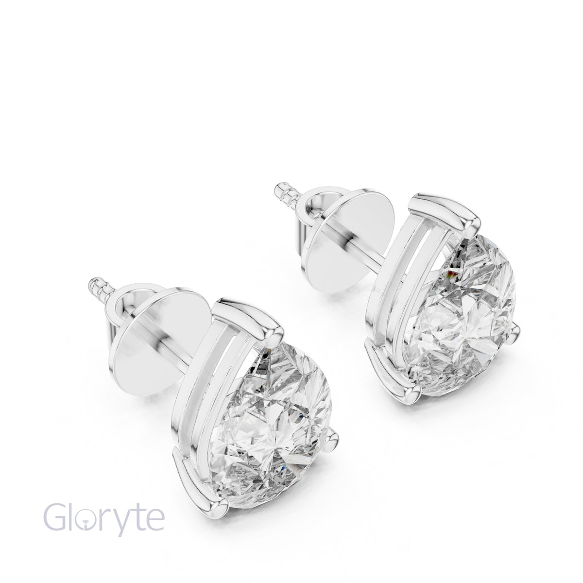 Pear Cut Diamond Solitaire Earrings