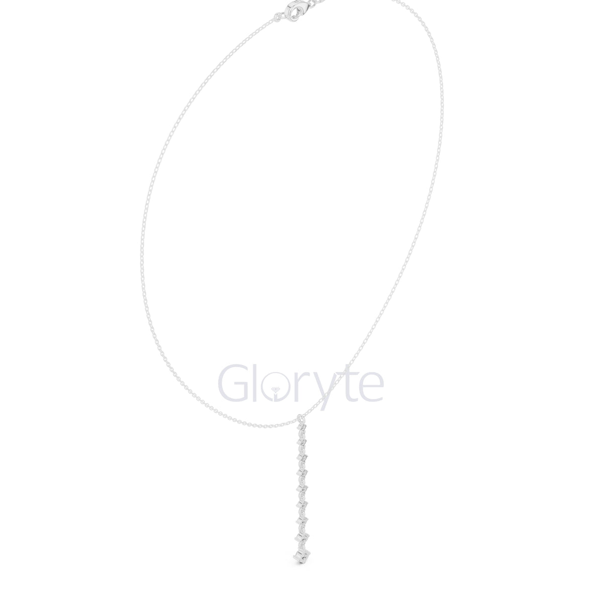 Diamond Vertical Bar Pendant Necklace