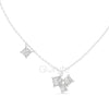 Princess Cluster Diamond Pendant Necklace