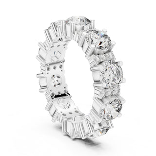 Bold Round & Petite Accent Diamond Eternity Band