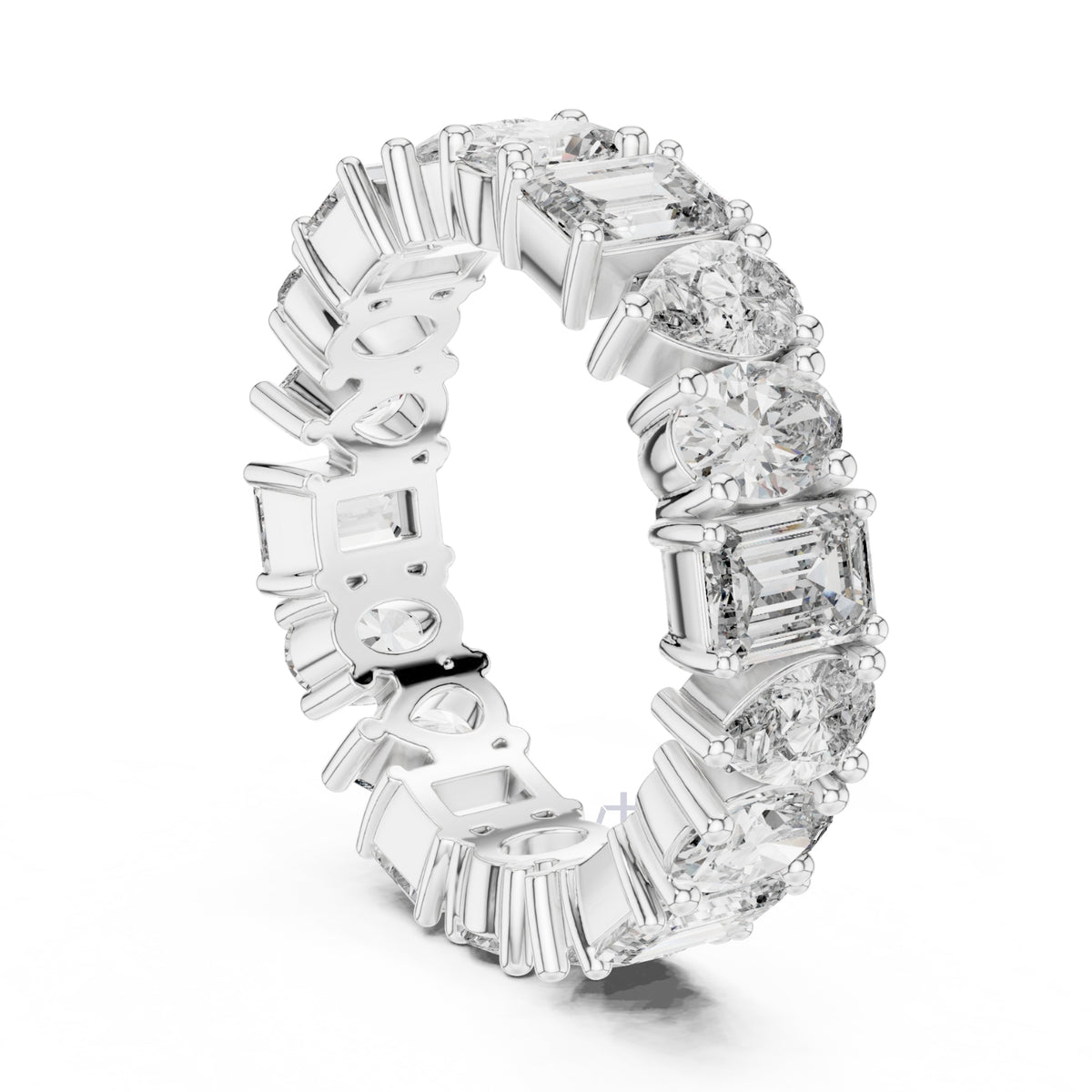 Emerald, Pear & Oval Cut Diamond Eternity Band – Full Circle Brilliance