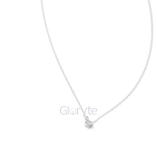 Emerald Cut Solitaire Diamond Pendant Necklace