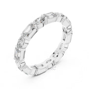 Emerald & Oval Cut Diamond Eternity Band