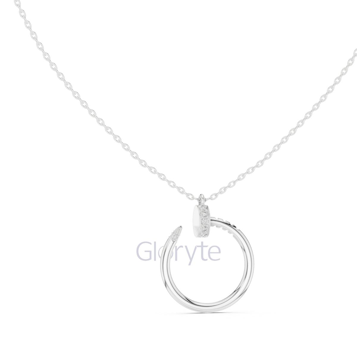 Circle Diamond Accent Pendant Necklace