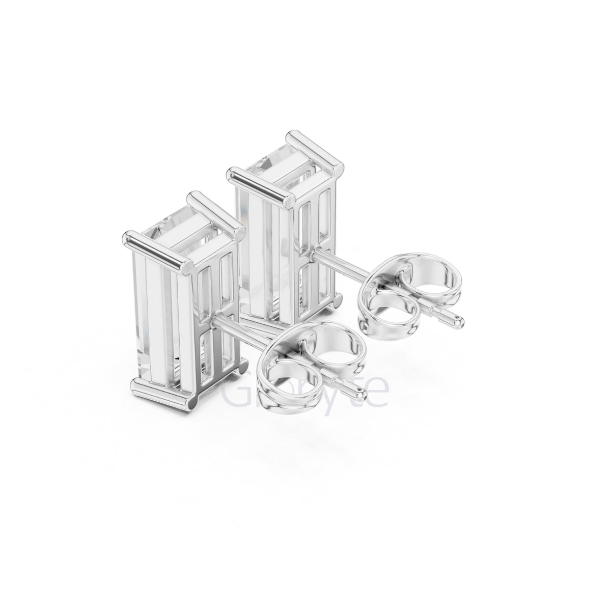 Baguette Diamond Stud Earrings