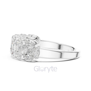 Nature Inspired Marquise Diamond Band Ring