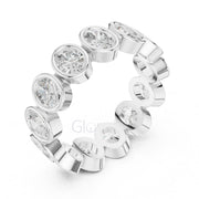 Oval Diamond Bezel-Set Eternity Band