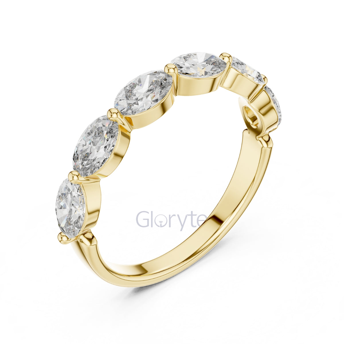 Oval Cut Half Eternity Ring