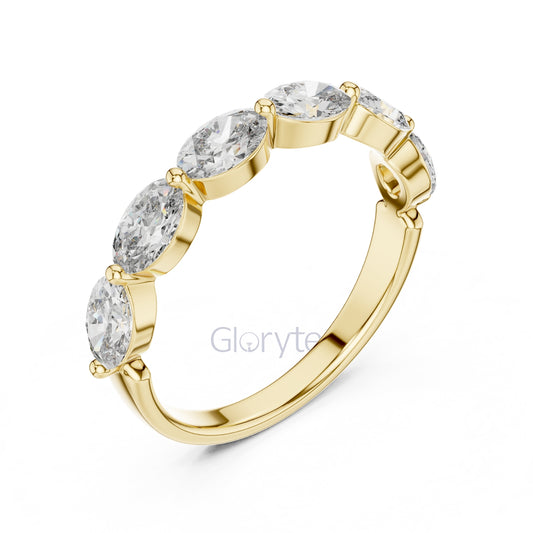 Oval Cut Half Eternity Ring