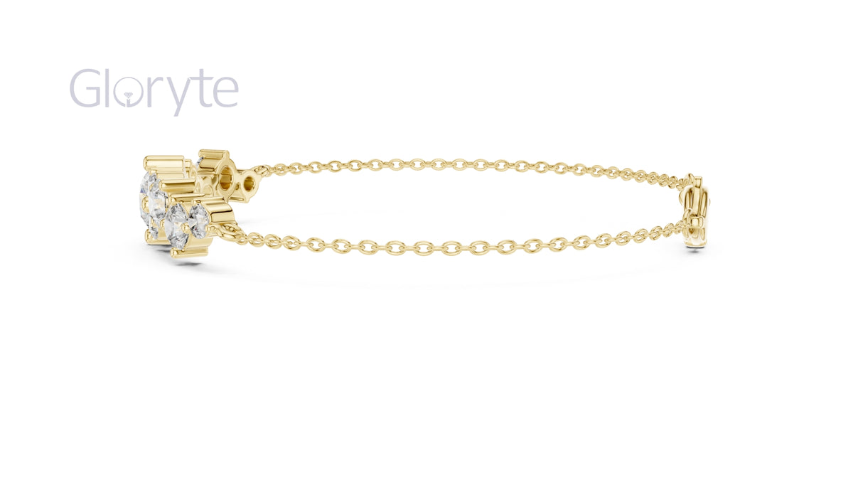 Cluster Round Cut Diamond Bracelet