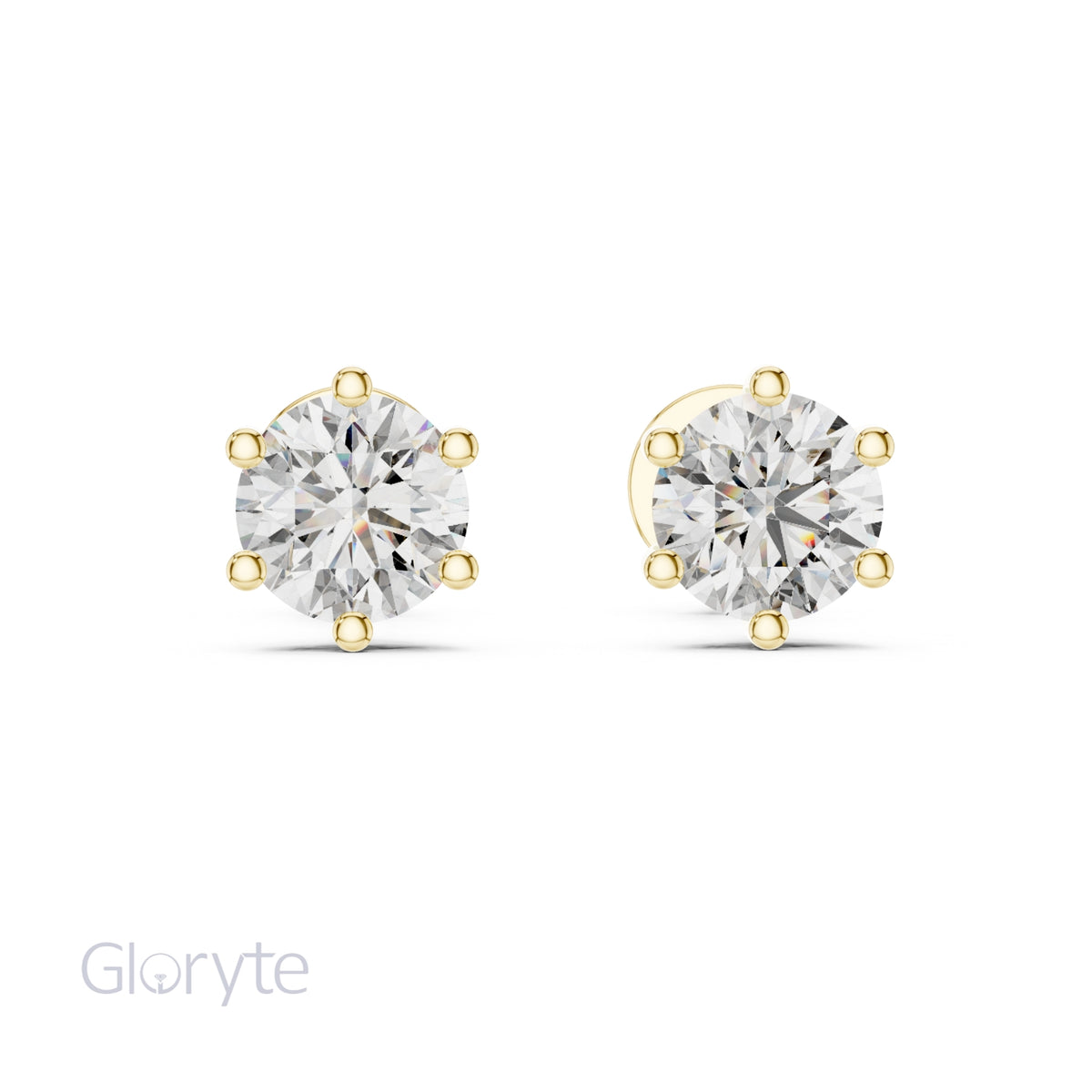 Round Brilliant Cut Diamond Stud Earrings