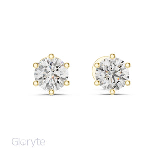 Round Brilliant Cut Diamond Stud Earrings