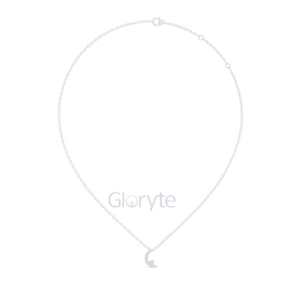 Crescent Moon Diamond Pendant Necklace