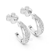 Classic Half Hoop Diamond Earrings with Graduated Round Stones