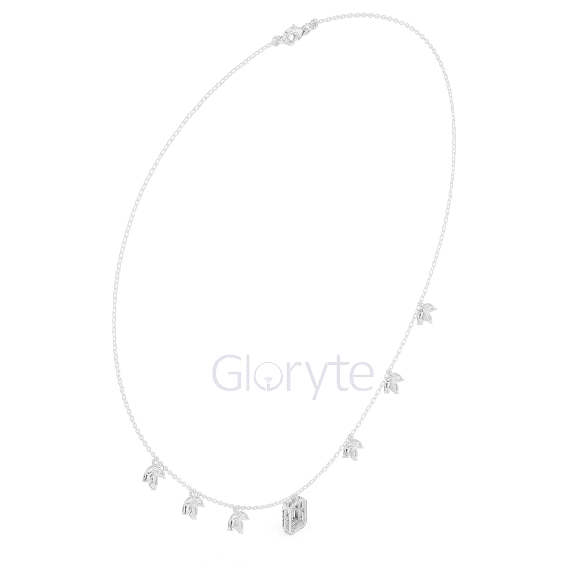 Emerald Halo & Marquise Diamond Necklace