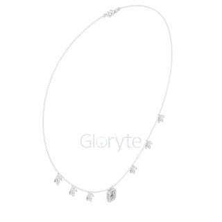 Emerald Halo & Marquise Diamond Necklace