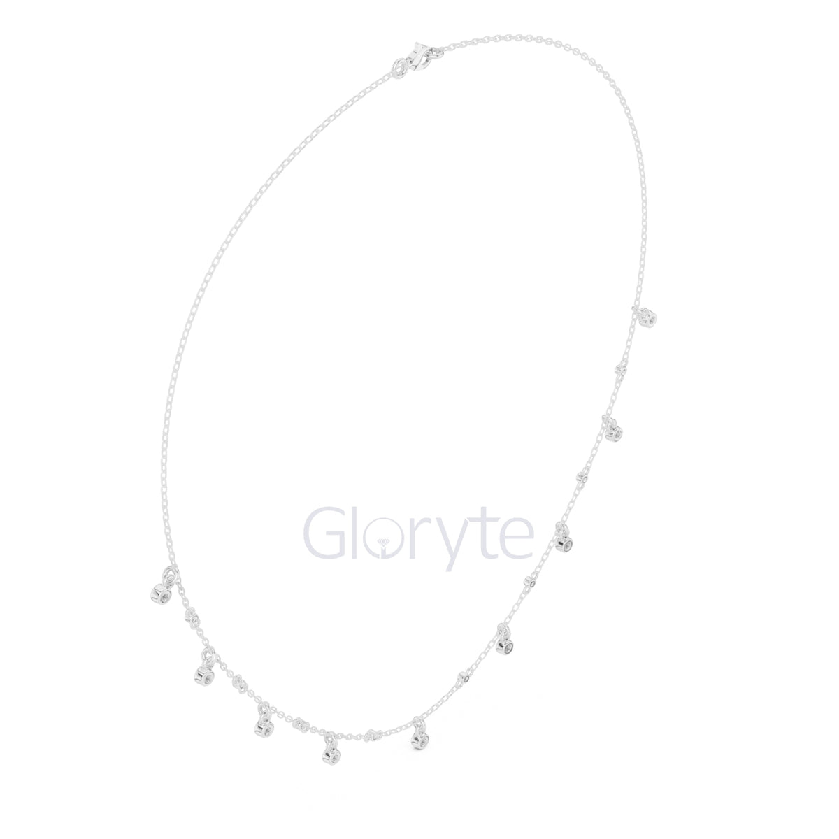 Dangling Diamond Station Necklace