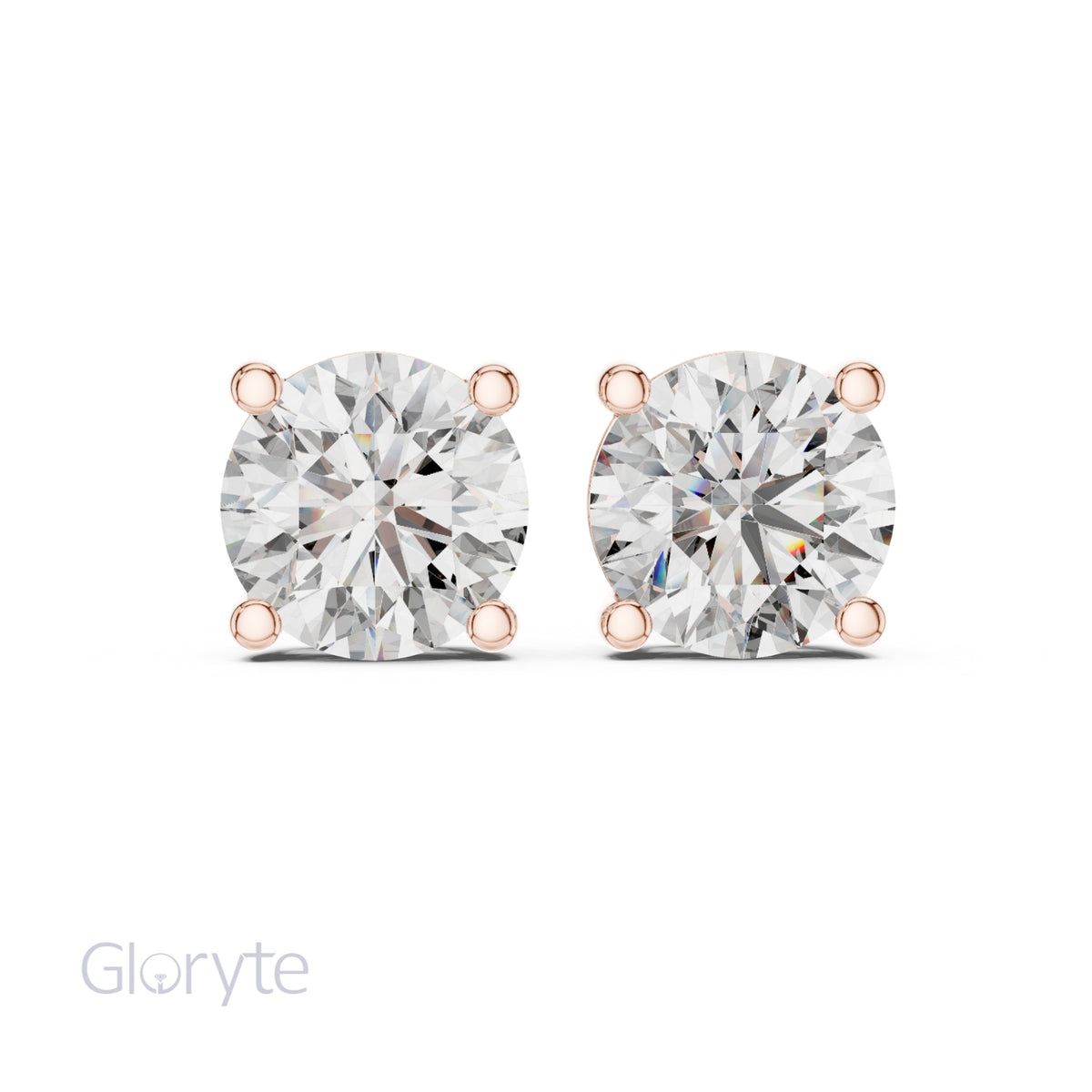 Classic Round Cut Diamond Stud Earrings
