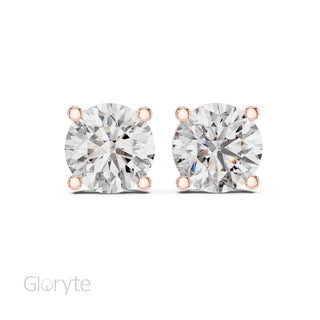 Classic Round Cut Diamond Stud Earrings