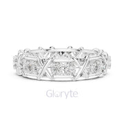 Criss-Cross Diamond Eternity Band – Round Cut