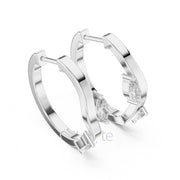 Wavy Marquise Diamond Hoop Earrings