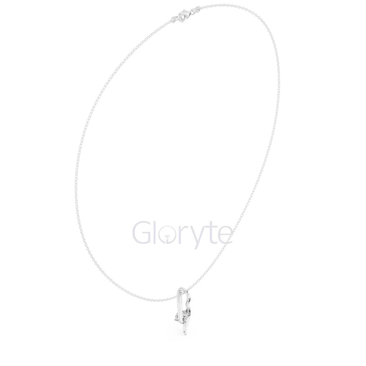 Solitaire Curve Diamond Pendant Necklace
