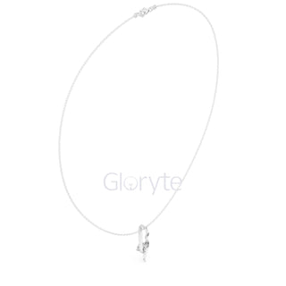 Solitaire Curve Diamond Pendant Necklace