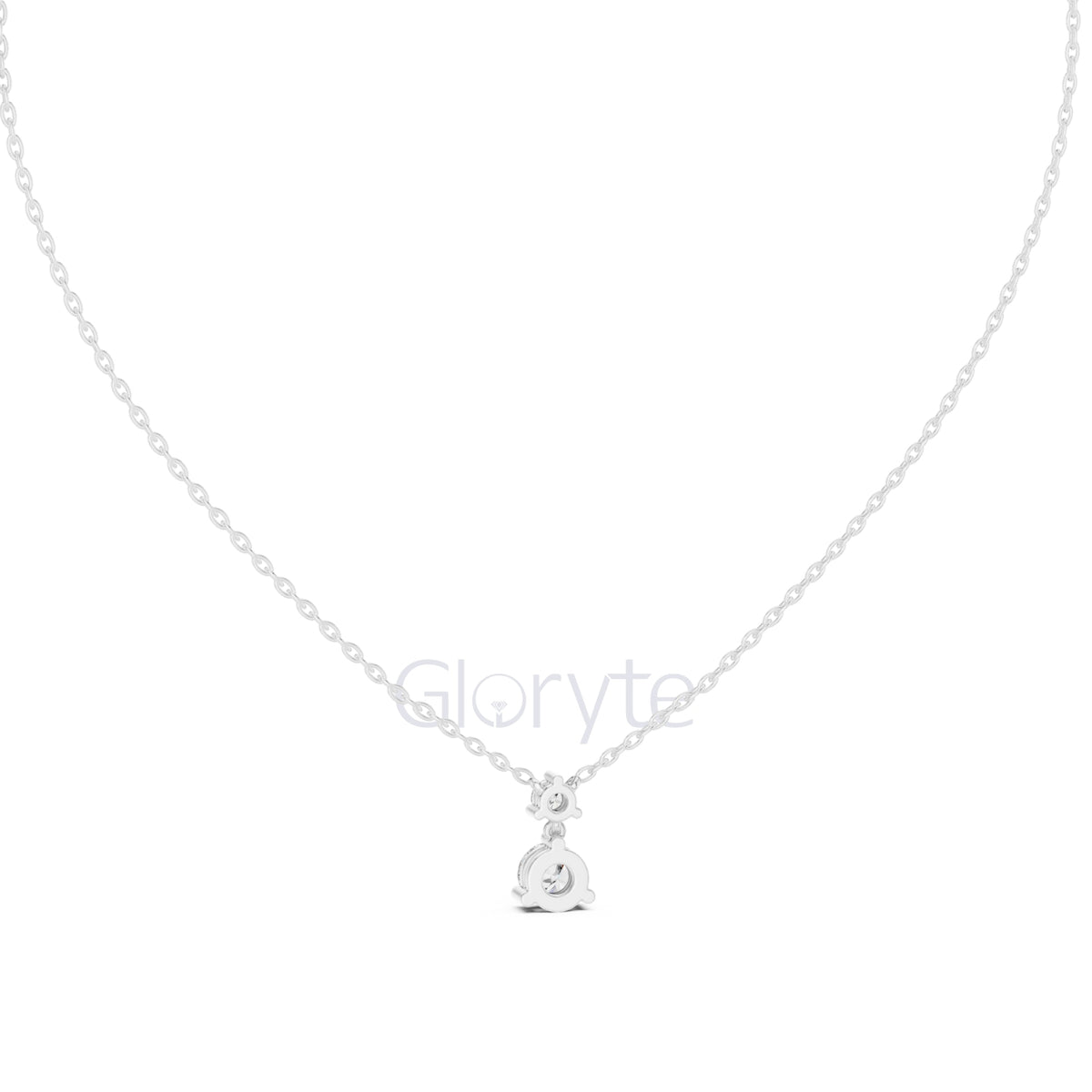 Two Stone Diamond Pendant Necklace