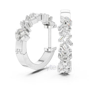 Baguette Cluster Hoop Earrings