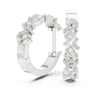 Baguette Cluster Hoop Earrings