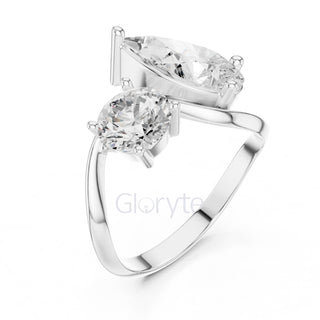 Two-Stone Round & Pear Diamond Ring