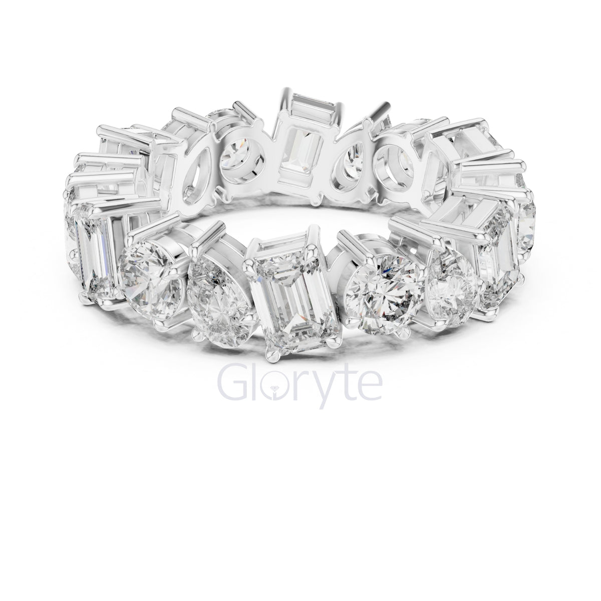 Pear, Round & Emerald Cut Diamond Eternity Band