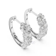 Cluster Diamond Hoop Earrings