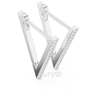 Geometric V-Shape Hoop Earrings