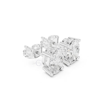 Oval Diamond Stud Earrings