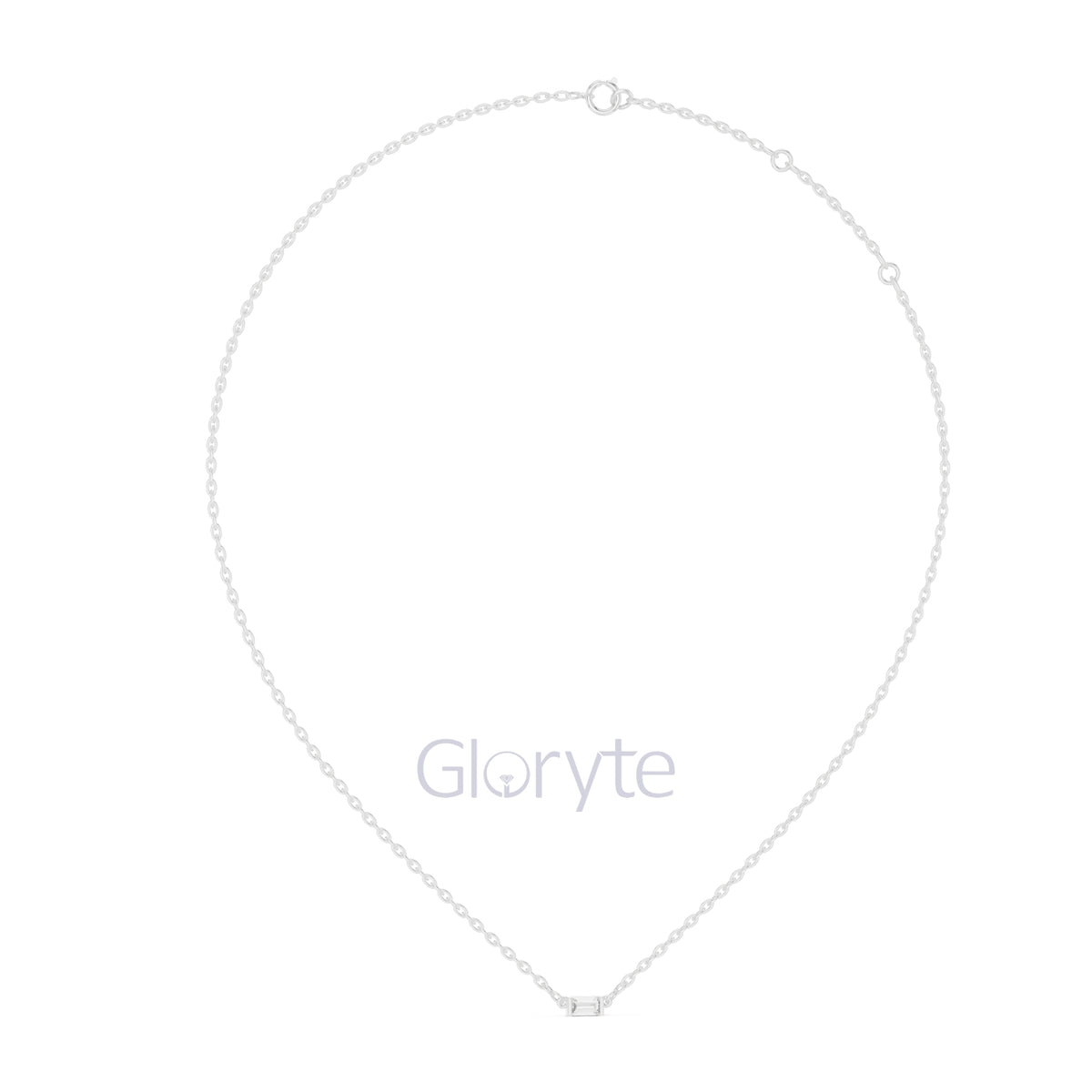 Baguette Diamond Bar Necklace
