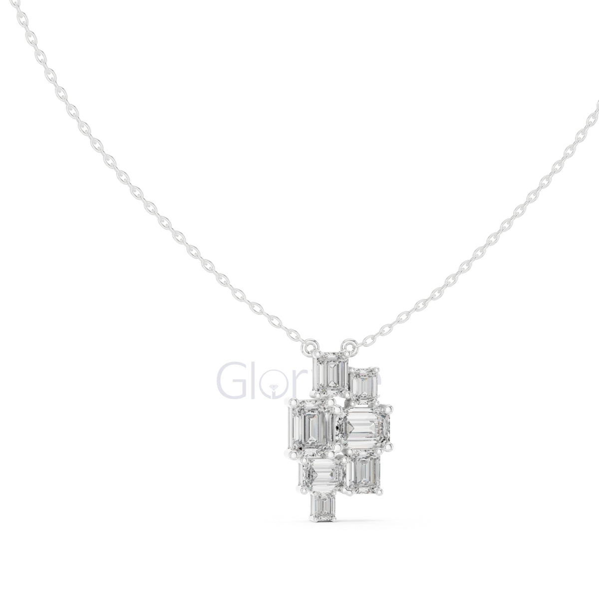 Three-Stone Toi et Moi Diamond Pendant Necklace